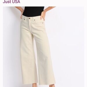 Oliver Logan Aberdeen high waisted Women's Beige Wide-Leg Jeans